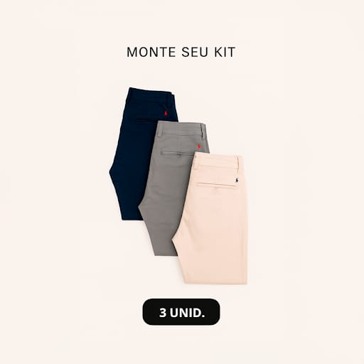 Kit 3 Calças RL Sarja Slim