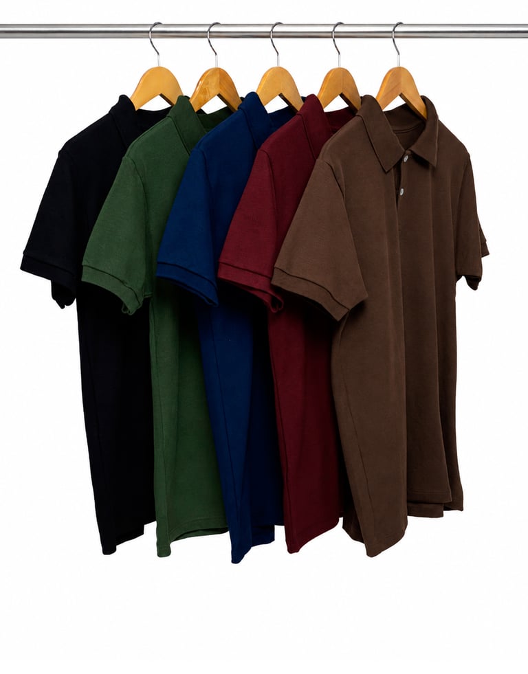 Kit 5 Camisas Polo Piquet Masculinas